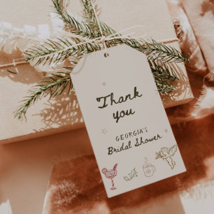 Weihnachtliche handgezeichnete Brautparty Geschenkanhänger