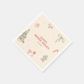 Weihnachtliche handgezeichnete Brautparty Serviette (Ecke)