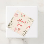 Weihnachtliche handgezeichnete Bridal Shower Geschenkanhänger (Beispiel)