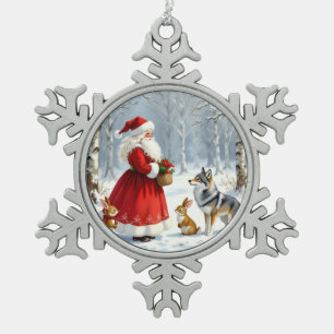 „Weihnachtliche Harmonie“17 Schneeflocken Zinn-Ornament