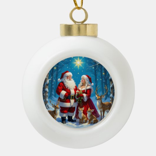 „Weihnachtliche Harmonie“57 Keramik Kugel-Ornament (Vorderseite)