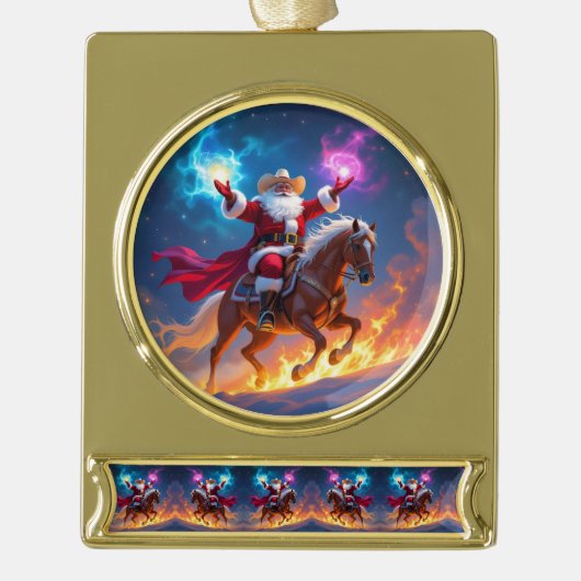 „Weihnachtliche Harmonie“ Banner-Ornament Gold (Vorderseite)