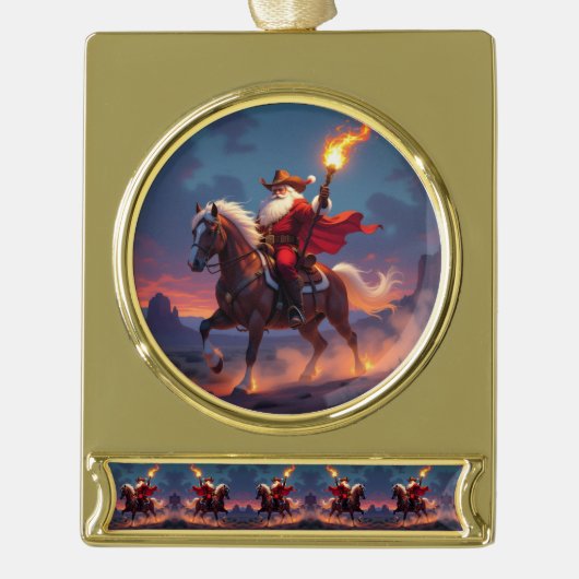 „Weihnachtliche Harmonie“ Banner-Ornament Gold (Vorderseite)