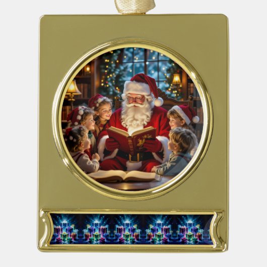 „Weihnachtliche Harmonie“ Banner-Ornament Gold (Vorderseite)