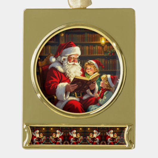 „Weihnachtliche Harmonie“ Banner-Ornament Gold (Vorderseite)