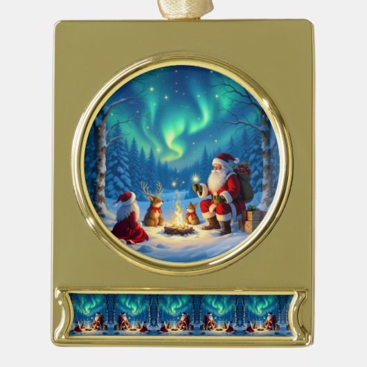 „Weihnachtliche Harmonie“ Banner-Ornament Gold (Vorderseite)