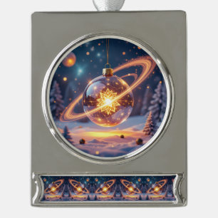 „Weihnachtliche Harmonie“ Banner-Ornament Silber