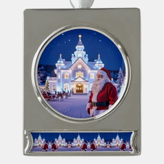 „Weihnachtliche Harmonie“ Banner-Ornament Silber (Vorderseite)