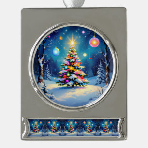 „Weihnachtliche Harmonie“ Banner-Ornament Silber