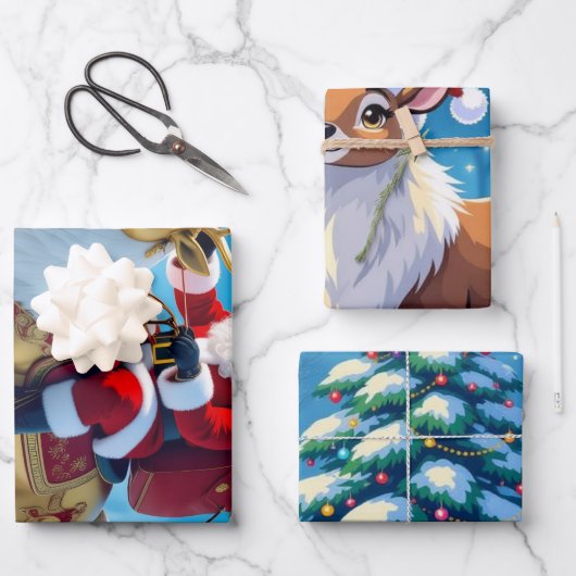 „Weihnachtliche Harmonie“ Geschenkpapier Set (Vorderseite)