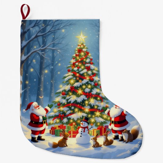 „Weihnachtliche Harmonie“ Großer Weihnachtsstrumpf (Vorderseite)