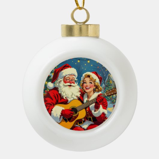 „Weihnachtliche Harmonie“ Keramik Kugel-Ornament (Vorderseite)