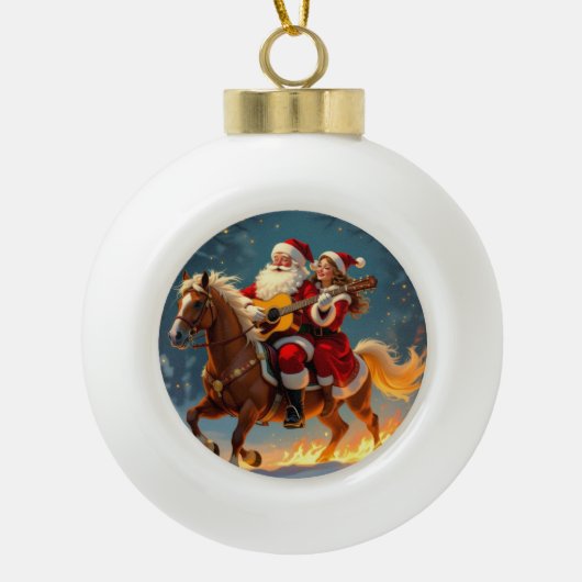 „Weihnachtliche Harmonie“ Keramik Kugel-Ornament (Vorderseite)