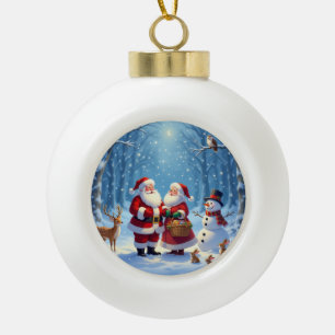 „Weihnachtliche Harmonie“ Keramik Kugel-Ornament