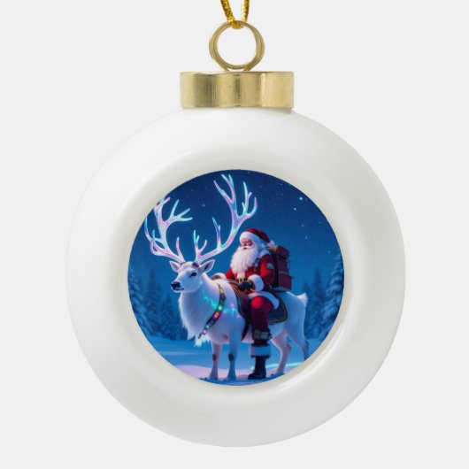 „Weihnachtliche Harmonie“ Keramik Kugel-Ornament (Vorderseite)