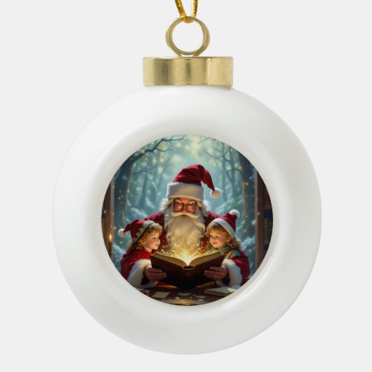 „Weihnachtliche Harmonie“ Keramik Kugel-Ornament (Vorderseite)