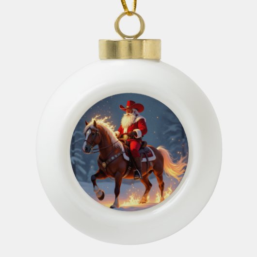 „Weihnachtliche Harmonie“ Keramik Kugel-Ornament (Vorderseite)