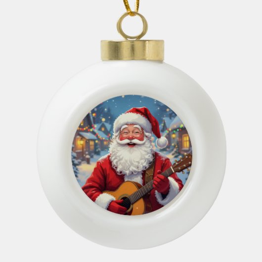 „Weihnachtliche Harmonie“ Keramik Kugel-Ornament (Vorderseite)