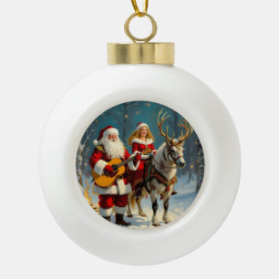 „Weihnachtliche Harmonie“ Keramik Kugel-Ornament