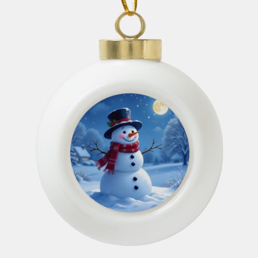 „Weihnachtliche Harmonie“ Keramik Kugel-Ornament (Vorderseite)