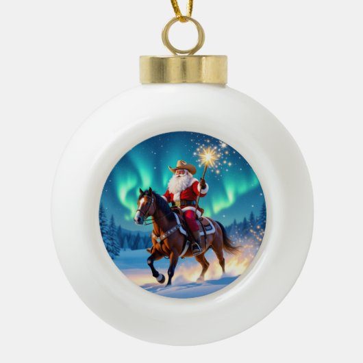 „Weihnachtliche Harmonie“ Keramik Kugel-Ornament (Vorderseite)