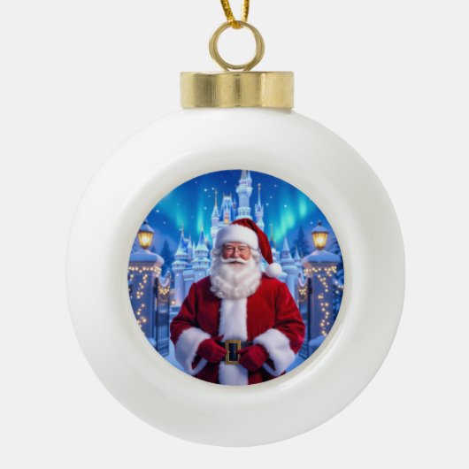 „Weihnachtliche Harmonie“ Keramik Kugel-Ornament (Vorderseite)