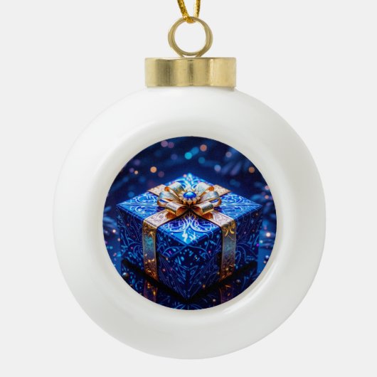 „Weihnachtliche Harmonie“ Keramik Kugel-Ornament (Vorderseite)