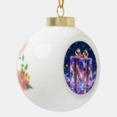 „Weihnachtliche Harmonie“ Keramik Kugel-Ornament (Links)