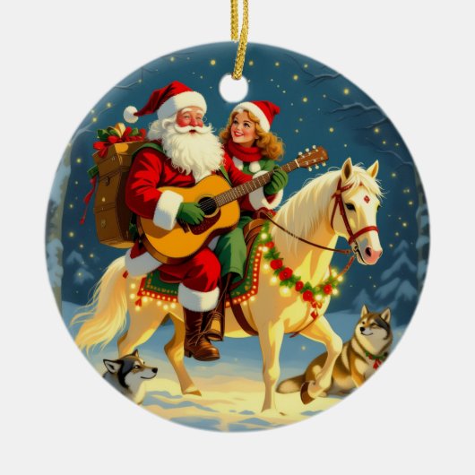 „Weihnachtliche Harmonie“ Keramik Ornament (Vorne)