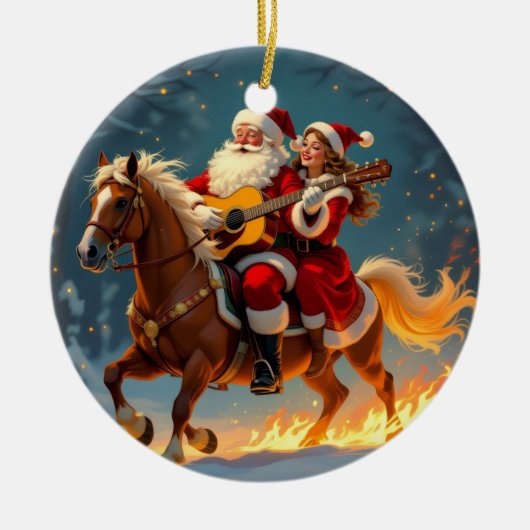 „Weihnachtliche Harmonie“ Keramik Ornament (Vorne)