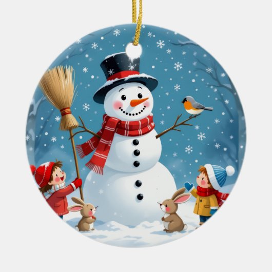 „Weihnachtliche Harmonie“ Keramik Ornament (Vorne)