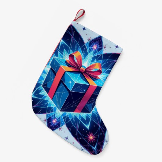 „Weihnachtliche Harmonie“ Kleiner Weihnachtsstrumpf (Vorderansicht (hängend))