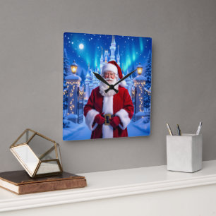 „Weihnachtliche Harmonie“ Quadratische Wanduhr