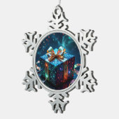 „Weihnachtliche Harmonie“ Schneeflocken Zinn-Ornament (Rechts)