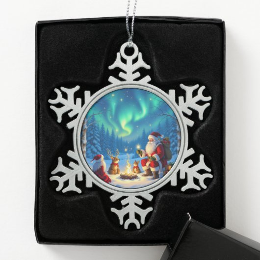 „Weihnachtliche Harmonie“ Schneeflocken Zinn-Ornament (Box)