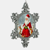 „Weihnachtliche Harmonie“ Schneeflocken Zinn-Ornament (Links)