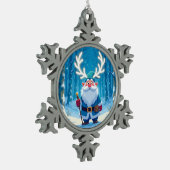 „Weihnachtliche Harmonie“ Schneeflocken Zinn-Ornament (Links)