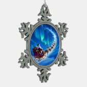 „Weihnachtliche Harmonie“ Schneeflocken Zinn-Ornament (Links)