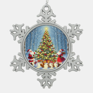 „Weihnachtliche Harmonie“ Schneeflocken Zinn-Ornament