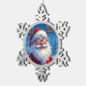 „Weihnachtliche Harmonie“ Schneeflocken Zinn-Ornament (Rechts)