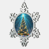 „Weihnachtliche Harmonie“ Schneeflocken Zinn-Ornament (Rechts)