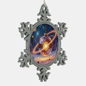 „Weihnachtliche Harmonie“ Schneeflocken Zinn-Ornament (Links)