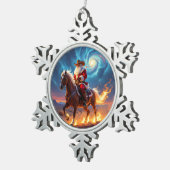 „Weihnachtliche Harmonie“ Schneeflocken Zinn-Ornament (Rechts)