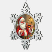 Weihnachtliche Harmonie Schneeflocken Zinn-Ornament (Rechts)