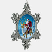 „Weihnachtliche Harmonie“ Schneeflocken Zinn-Ornament (Links)