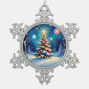 „Weihnachtliche Harmonie“ Schneeflocken Zinn-Ornament