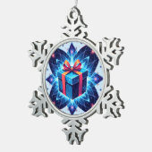 „Weihnachtliche Harmonie“ Schneeflocken Zinn-Ornament (Rechts)