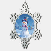 „Weihnachtliche Harmonie“ Schneeflocken Zinn-Ornament (Rechts)