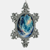 „Weihnachtliche Harmonie“ Schneeflocken Zinn-Ornament (Links)