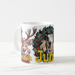 Weihnachtliche Haustier-Eltern mit Rentier-Motiv Kaffeetasse